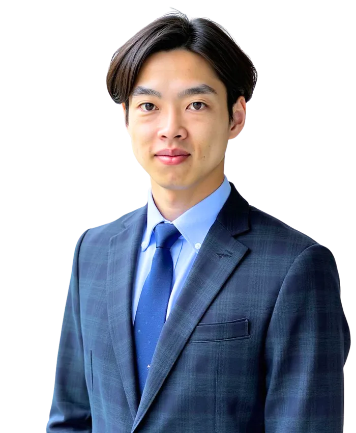 Portrait of Takaya Igarashi in a navy suit